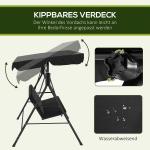 Trädgårdsgunga Gungbänk Svart av Stål för Trädgård och Terrass 3-Sits Hollywood Swing med Justerbart Tak Robust 172 x 110 x 153 cm