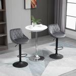 Barstolar 2-pack Prisvärd Mörkgrå Sammet för Kök och Bar med Justerbar Höjd och Fotstöd Ergonomisk Design i Metall Robust Modell