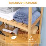 Badrumsskåp, Badrumsbyrå med Bländskyddsdörrar, Bambu, Naturträ