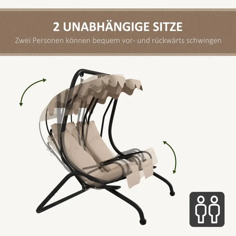 Hammock 2-Sits med Soltak 170 x 136 x 170 cm
