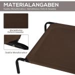 Hundsäng Utomhusbädd Kaffebrun Oxford Tyg och Metall för Husdjur Ventilerande och Upphöjd 130 X 80 X 20 Cm
