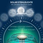 Solcellslampa i Trumma-Design, Dekorativ Trädgårdslampa med LED, Vattentät Utomhusbelysning för Balkong, Grön