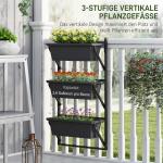 Set Med 3 Blomkrukor Med Hål, 56X42 Cm Växtkrukor, Fyrkantiga Växtkrukor, Plastblomkrukor För Tomater Och Blommor, Växtkruka För Trädgårdsbalkong, Mörkgrå