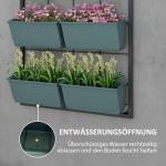 Blomställ Växtställ Mörkgrön av Metall för Trädgård Väggmonterad Växttrappa med 8 Krukor Blomhylla Dekorativ 52,5 x 14 x 90 cm