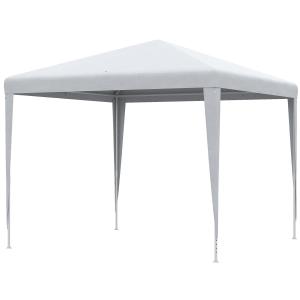 Paviljong 2,7 x 2,7 m, Rektangulär, Vattenavvisande, Vintertät, Partytält för Camping och Trädgård, Vit