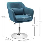 Snurrstol i Linneliknande Polyester och Metall, 60 x 60 x 79–91 cm, Blå