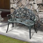 Trädgårdsbänk Metall för 2 Personer Klassisk Parkbänk Väderbeständig Pulverlackering Svart 100 X 54 X 78 Cm