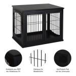 Hundhus med Bordsyta Liten Djurbur Inomhusbruk MDF och Metall Svart 81 X 58,5 X 66 Cm