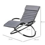 Ergonomisk Gungstol för Trädgård, Bekväm Relaxstol med Textilene-Sits, Väderbeständig Design för Uteplatsen, Mörkgrå, 145 x 74 x 88 cm