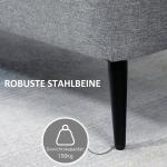 Stoppad Förvaringsbänk med Linnelook, upp till 150 kg, Grå, 101 x 38,5 x 44,5 cm