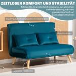 2-sits Bäddsoffa med Justerbart Ryggstöd, Tygöverdrag och Metallram, Grön