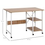 Hopfällbart Bord Mobilt Skrivbord på Hjul Sidobord MDF Natur 107 X 55 X 76 Cm