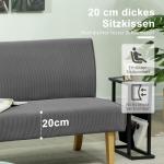 Soffa Loveseat Grå av Tyg med Manchesterlook och Trä för Vardagsrum 2-Sits Stoppad Soffa 110 x 62 x 85 cm