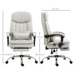Kontorsstol med Massage-, Värme- och Ergonomisk Funktion, Krämvit, 66 x 67 x 110–118 cm