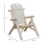 Adirondackstol Hållbar Natur Lärk för Trädgård och Altan med Högt Ryggstöd och Armstöd Klassisk Design för Vila 83 x 68 x 101 cm