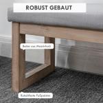 Fotpall Stoppad Pall Grå av Tyg och Trä för Vardagsrum och Entrébänk Modern Design med Träben Bekväm Sittplats 68 x 38 x 42 cm