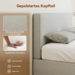 Sänggavel Vägghängd Gräddvit Tyg för Säng 160 cm Mjuk Stoppning Modern Design Väggmonterad 160x10x60 cm