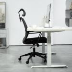 Kontorsstol Skrivbordsstol Ergonomisk Svart av Nät och Plast för Kontor Höj- och Sänkbar Snurrstol med Nackstöd och Armstöd