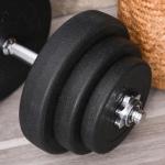 Hantelset 40 kg, 2 Metallhandtag, 12 Viktskivor, Golvvänlig, Svart