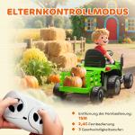 Elektrisk Åktraktor med Fjärrkontroll och Mjukstart för Barn 3-8 År, Grön