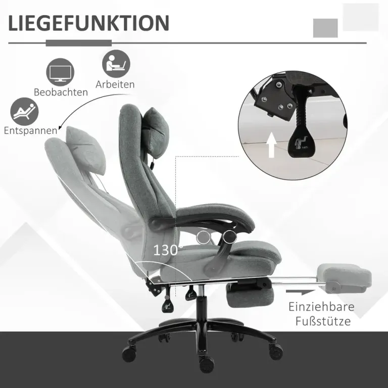 Kontorsstol med Massagefunktion 64 x 74 x 109–117 cm