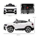 Elektrisk Bil Audi E-Tron för Barn, Licensierad Leksaksbil med Fjärrkontroll, Lyxig Körupplevelse med Musik, Vit, 3-5 år