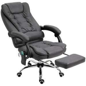 Kontorsstol med Massagefunktion, Ergonomisk, Grå, 65 x 160 x 104 cm