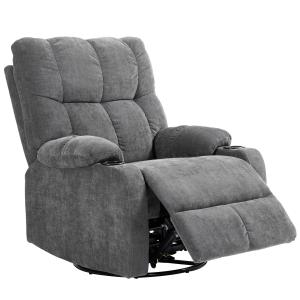 Vridbar Vilstol med Fotstöd, upp till 150 kg, Stålram, Mörkgrå, 88 x 96 x 108 cm