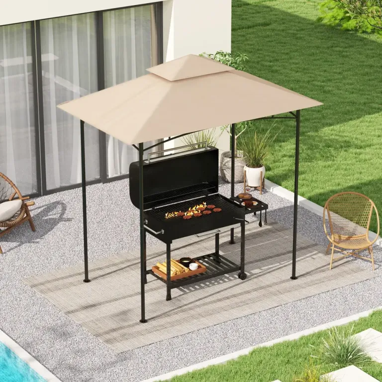 Grillpaviljong Pergola för Uteplats med Tak 3x3 m