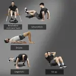 Hopfällbar Magtränare, Justerbar Träningsbänk för Sit-ups, Effektivt Redskap för Hemmaträning, Svart, 55 x 42 x 11-32 cm, 120 kg
