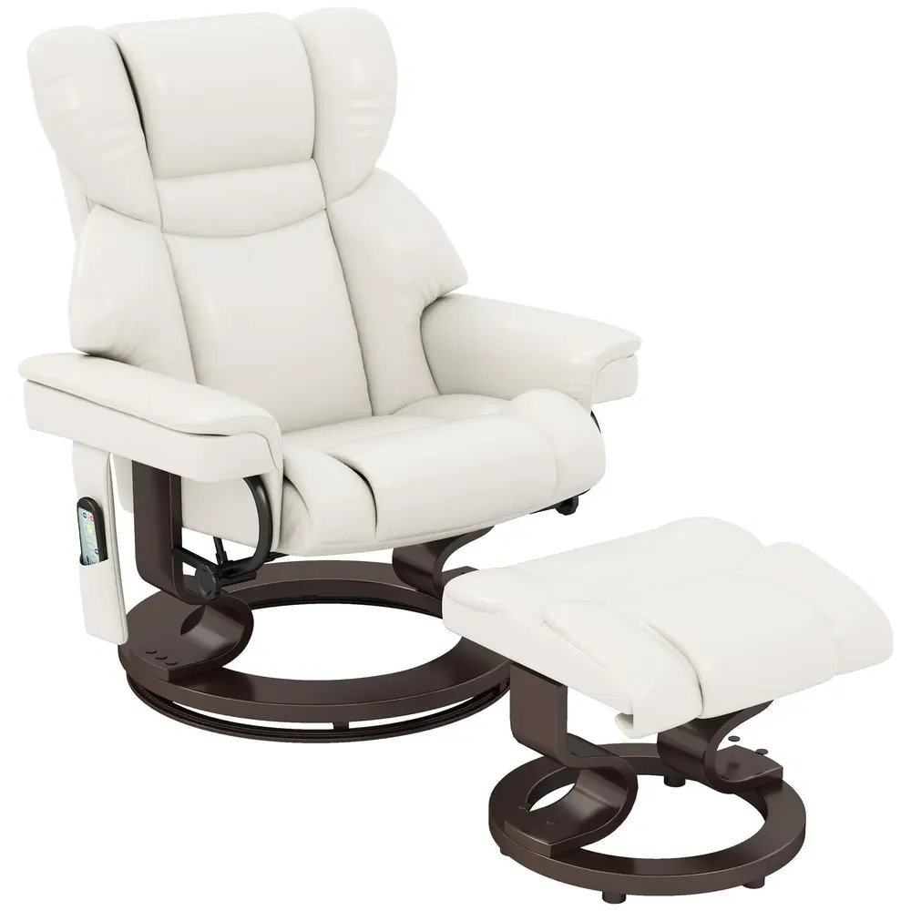 Liggstol med Massagefunktion och Fotpall 79 x 82 x 101 cm