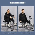 Liggande Motionscykel med LCD-skärm, 8 Nivåer Magnetiskt Motstånd, Pulssensorer, Justerbart Ryggstöd, upp till 110 kg, för Hemmagym