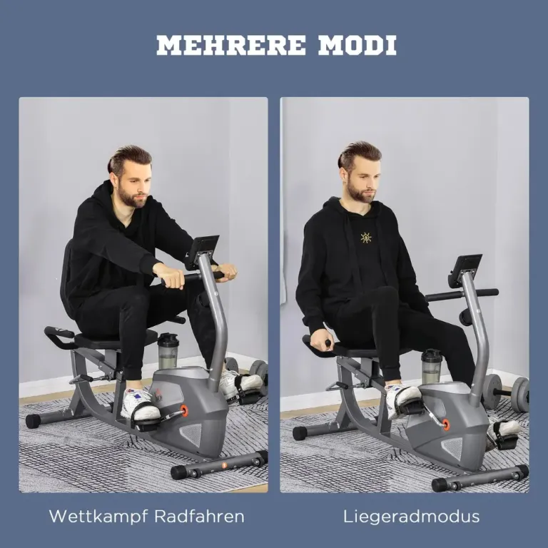 Liggande Motionscykel med LCD-Skärm 8 Nivåer Magnetiskt