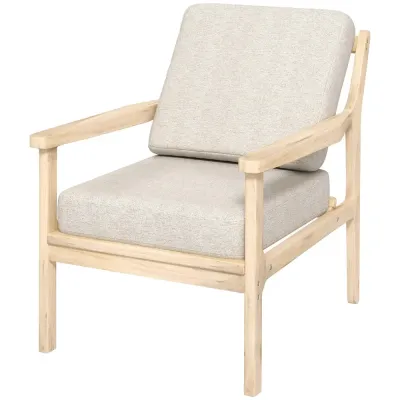 Fåtölj Beige av Linnelook 52,5 x 69 x 77 cm
