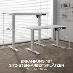Skrivbord Datorbord Vit av Spånskiva och Metall för Kontor Elektriskt Höjdjusterbart med 4 Minne Anti-Kollision 140 x 70 cm