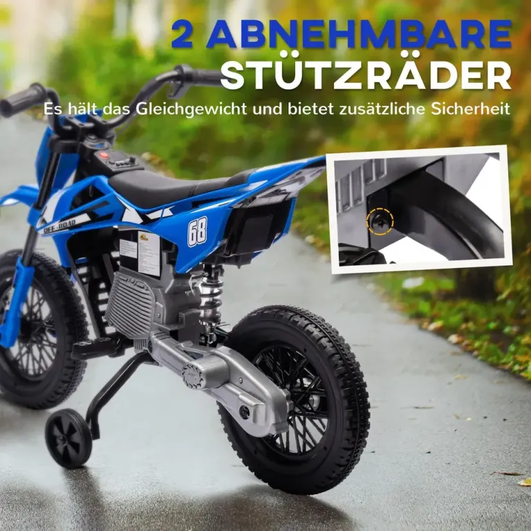 Elmotorcykel Barnmotorcykel Blå av Plast och Metall