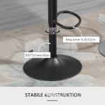 Barstolar Köksstolar Set om 2 Grå av Läderlook och Metall för Kök och Bar Höjdjusterbara Svängbara med Fotstöd Modern Design 44 x 49 x 90-110 cm