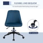 Ergonomisk Kontorsstol i Blått Tyg, Justerbar Snurrstol för Vardagsrum och Kontor, Bekväm Arbetsstol i Modern Design, Blå