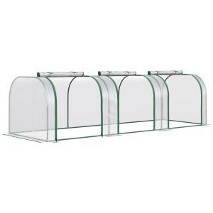 Litet Växthus i Tunnelmodell, Kompakt Drivhus med Folieöverdrag, Skyddar Småplantor och Örter, Transparent, 295 x 100 x 80 cm
