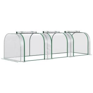 Litet Växthus i Tunnelmodell, Kompakt Drivhus med Folieöverdrag, Skyddar Småplantor och Örter, Transparent, 295 x 100 x 80 cm