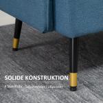 Soffa Loveseat Mörkblå av Tyg och Stål för Vardagsrum och Sovrum 2-Sits Stoppad Soffa med Tjock Dyna Modern Design