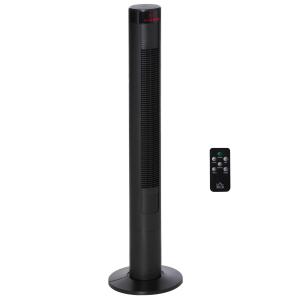Tornfläkt med Fjärrkontroll 45 W 70° Svängning 12 H Timer 4 Lägen 3 Tysta Hastighetsnivåer Svart Ø31,5 X H117 Cm