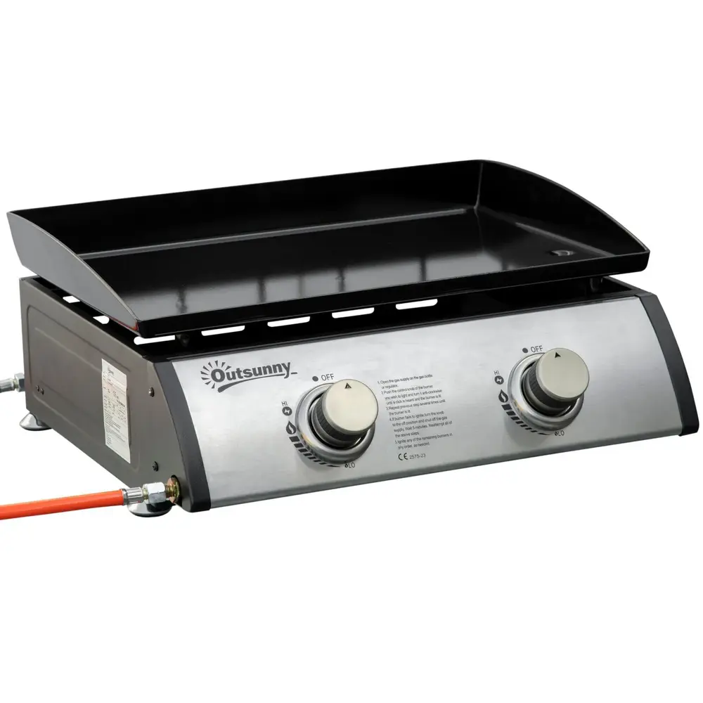 Bordsgrill Gasgrill BBQ Silver av Rostfritt Stål och Metall