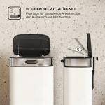 Liten Soptunna med Pedal Gräddvit Rostfritt Stål för Badrum och Toalett Kompakt Papperskorg med Mjukstängande Lock Hygienisk och Hållbar 5 l
