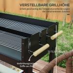 Kolgrill Campinggrill Svart av Metall för Trädgård och Terrass BBQ Grill med Två Grillgaller och Hylla Praktisk 113 x 53,5 x 82,5 cm