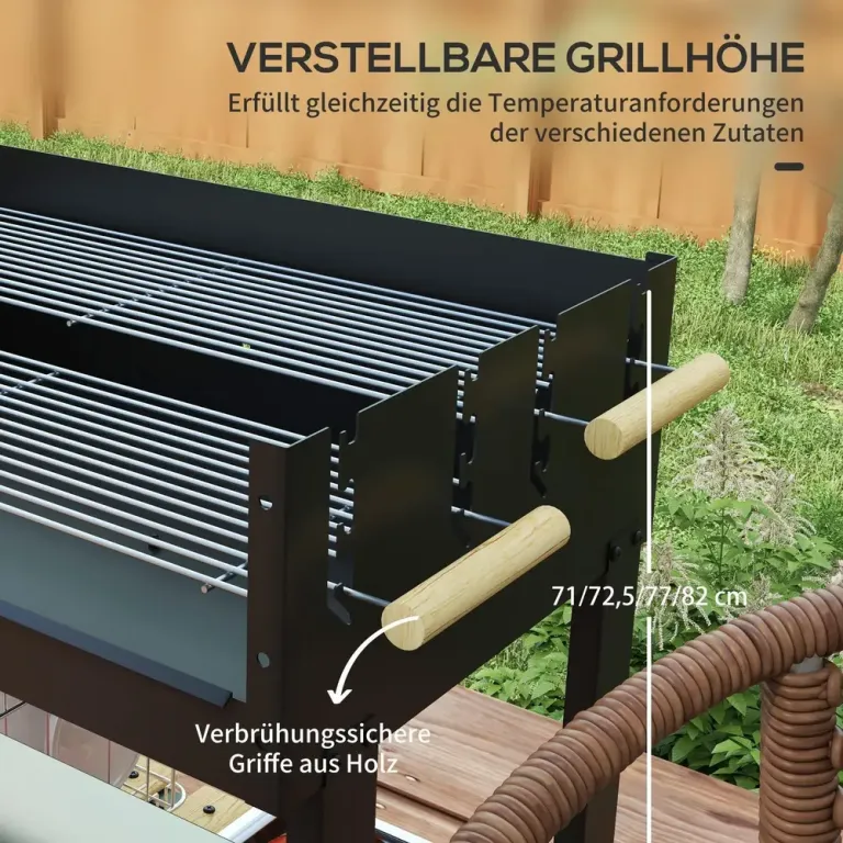 Kolgrill Campinggrill Svart av Metall 113 x 53,5 x 82,5 cm