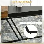 Soffbordsset med 2 Sidobord, Industriell Design, Stålstomme, Trä/Svart