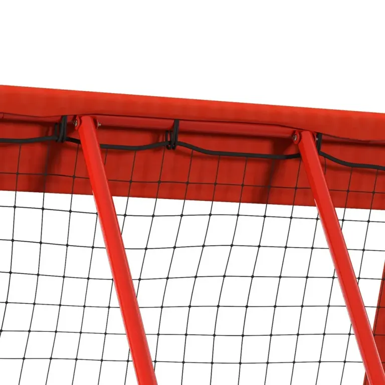 Rebounder Fotbollsnät Röd av Metall och Nät för Bollsport