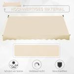 Vikarmsmarkis med Klämfäste Justerbart Solskydd för Balkong och Fönster utan Borrning Aluminium Beige 300 X 150 Cm