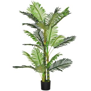 Konstgjord Palm i Kruka, Naturtrogen Konstväxt med Cementfyllning, Underhållsfri Dekoration för Inomhusbruk, Grön, 150 cm